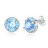 100% 925 Sterling Silver CZ Korean Colors Round Crystal Long Earrings Female Earrings Classical Jewelry Gift PTEE016