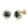 100% 925 Sterling Silver CZ Korean Colors Round Crystal Long Earrings Female Earrings Classical Jewelry Gift PTEE016