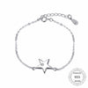 100% 925 Sterling Silver Star Charms Bracelets & Bangles, 18CM Fine Jewelry Gift for Women PB068