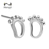 Hengyi 925 Sterling Silver Footprint Shape Stud Earrings for Women Trendy Classic Style Party Birthd Lover Gifts Jewelry