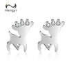 Hengyi 925 Sterling Silver Naughty Animal Deer Little Deer Shape Stud Earrings for Women Trendy Cute Silver 925 Jewelry