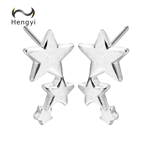 Hengyi 925 Sterling Silver Stud Earrings for Women Trendy Classic Anniversary Occasion Silver 925 Jewelry