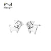 Hengyi Authentic 100% 925 Sterling Silver Naughty Little Dog Stud Earrings for Women Cute Fine Jewelry