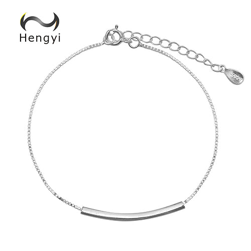 Hengyi Charm Chain Bracelets 100% 925 Sterling Silver Trendy Classic Lobster Buckle Shape Brand Fine Jewelry