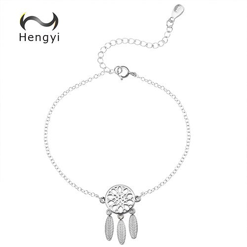 Hengyi Charm Link Chain Bracelets for Women 925 Sterling Silver Classic Trendy Anniversary Silver Jewelry