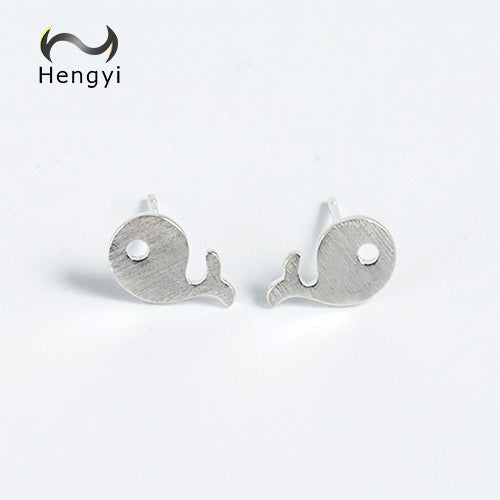 Hengyi Dolphin Shape 925 Silver Stud Earrings For Women Fashion Cute Charming Stud Earrings