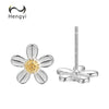 Hengyi Exquisite Flower Authentic 100% 925 Sterling Silver Stud Earrings for Women Wedding Anniversary Silver Jewelry Gifts
