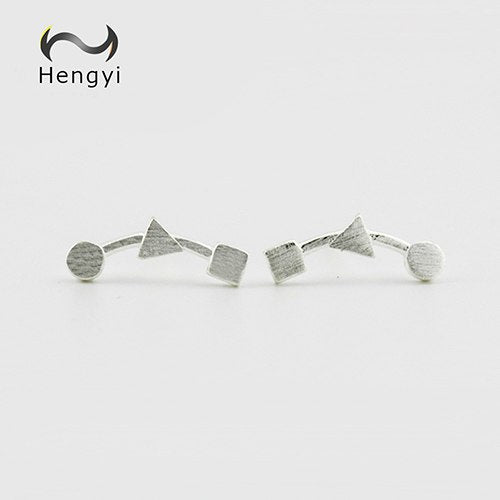 Hengyi Geometric Stud Earring 925 Sterling Silver Trendy Vintage Party Occasion Silver 925 Jewelry