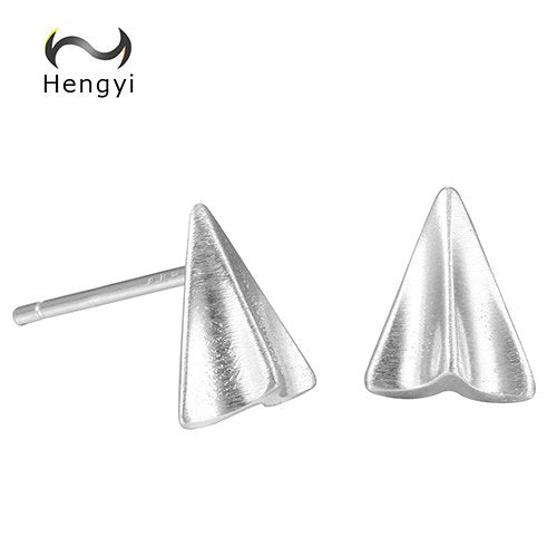 Hengyi Geometric Triangle Stud Earrings 925 Sterling Silver for Women Trendy Simple Exquisite Anniversary Jewelry