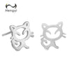 Hengyi Hot Sale Authentic 925 Sterling Silver Cute Cat Small Stud Earrings for Women Fashion Sterling Silver Jewelry
