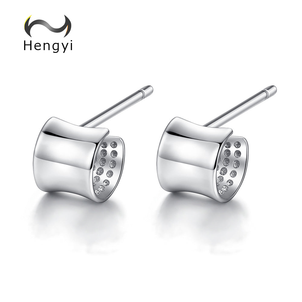 Hengyi New Arrival Geometric Trendy Casual Stud Earrings 925 Sterling Silver for Women Lovers Christmas Gift