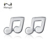 Hengyi New Arrival Note Shape 100% Sterling Silver Stud Earrings for Women Trendy Classic Lovers Christmas Gift