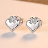Hengyi Real 925 Sterling Silver Romantic Heart Shape Stud Earrings for Women Wedding Anniversary Brand Fine Jewelry