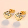Hengyi Real 925 Sterling Silver Romantic Heart Shape Stud Earrings for Women Wedding Anniversary Brand Fine Jewelry