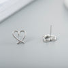 Hengyi Romantic Heart Real 925 Sterling Silver Stud Earrings for Women Wedding Anniversary Brand Fine Jewelry