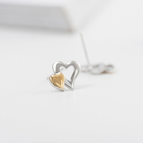 Hengyi Romantic Heart Stud Earrings Real Sterling Silver for Women Wedding Engagement Silver 925 Jewelry