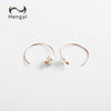 Hengyi Round 925 Sterling Silver Hoop Earrings for Women Romantic Lovely Wedding Engagement Fine Jewelry