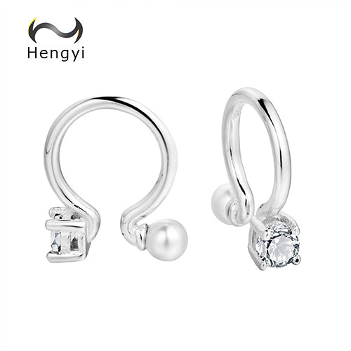 Hengyi Round Ci Earrings for Women 925 Sterling Silver Trendy Classic Occasion Friend Daughter Gifts Fine Jewelry