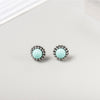Hengyi Round Multicolor High Quality 925 Stud Earrings for Women Trendy Casual Silver 925 Jewelry