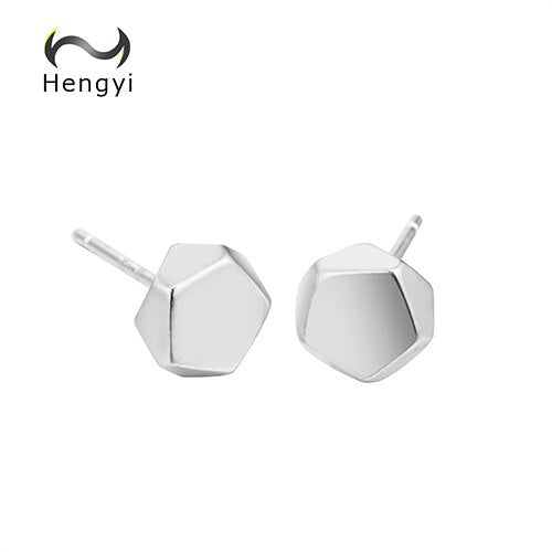 Hengyi Simple Round Stud Earrings for Women 925 Sterling Silver Lover Friend Gifts Party Birthd Jewelry