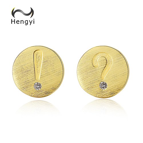 Hengyi Simple Trendy Geometric Round 925 Sterling Silver Stud Earrings for Women Christmas Gifts Fine Jewelry