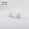 Hengyi Snowflake Shape 925 Sterling Silver Stud Earrings for Women Casual Trendy Style Fine Jewelry