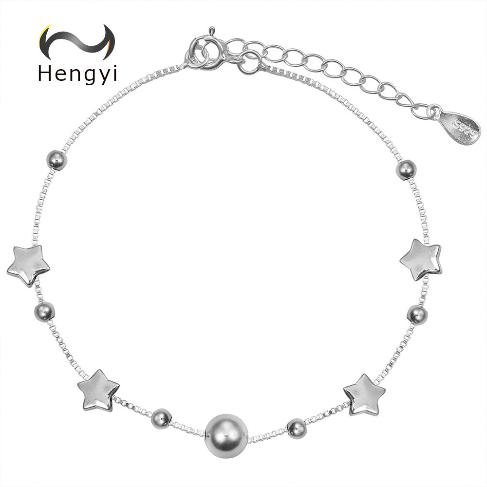 Hengyi Start Charm Link Bracelets for Women Party 100% 925 Sterling Silver Jewelry 2020 Hot Sale
