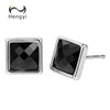 Hengyi Trendy Real 925 Sterling Silver Geometric Square Stud Earrings for Women Party Birthd Silver 925 ewelry