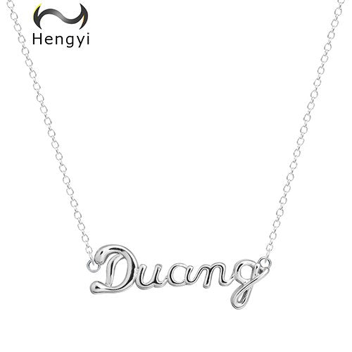 Hengyi simple Letter pendant necklace For Women Wedding Authentic 100% 925 Sterling Silver Jewelry 2020 HOT SELL