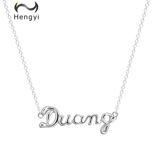 Hengyi simple Letter pendant necklace For Women Wedding Authentic 100% 925 Sterling Silver Jewelry 2020 HOT SELL