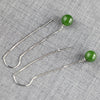 Hetian Jade Beeswax Beads Drop Earrings Genuine 100% 925 Sterling Silver Long Ear Chain Original Design Fine Women Jewelry RE08