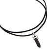 Hexagonal Column Necklaces Natural Crystal Pendants Black Stone Pendant Leather Chains Necklace for Women Jewelry
