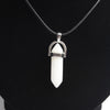 Hexagonal column necklace natural crystal pendant Stone Pendant Leather Necklace men's and women's  jewelry Amulet