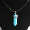 Hexagonal column necklace natural crystal pendant Stone Pendant Leather Necklace men's and women's  jewelry Amulet