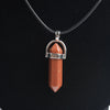 Hexagonal column necklace natural crystal pendant Stone Pendant Leather Necklace men's and women's  jewelry Amulet
