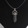 Hexagonal column necklace natural crystal pendant Stone Pendant Leather Necklace men's and women's  jewelry Amulet