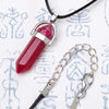 Hexagonal column necklace natural crystal pendant Stone Pendant Leather Necklace men's and women's  jewelry Amulet