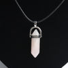 Hexagonal column necklace natural crystal pendant Stone Pendant Leather Necklace men's and women's  jewelry Amulet