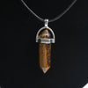 Hexagonal column necklace natural crystal pendant Stone Pendant Leather Necklace men's and women's  jewelry Amulet