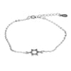Hexagram Lucky Simple Hollow Out 925 Sterling Silver Bracelet