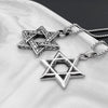Hexagram Star of David Pendant Israel Chain Geometric Necklaces Men Women Stainless Steel Judaica Silver Color Jewish Jewelry