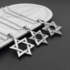 Hexagram Star of David Pendant Israel Chain Geometric Necklaces Men Women Stainless Steel Judaica Silver Color Jewish Jewelry