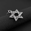 Hexagram Star of David Pendant Israel Chain Geometric Necklaces Men Women Stainless Steel Judaica Silver Color Jewish Jewelry