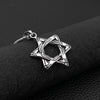 Hexagram Star of David Pendant Israel Chain Geometric Necklaces Men Women Stainless Steel Judaica Silver Color Jewish Jewelry