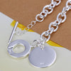 Charms Pretty Round card Pendant 925 sterling silver Bracelets for women wedding accessories party Gifts Jewelry
