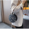 Small Fresh Flower Chain Shoulder bag women  Sweet Lace Round Handbags Female PU leather Crossbody Bags