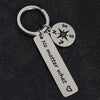 compass pattern design keychain engraved words pendant keyring no matter what