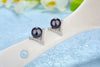 925 Stamp Silver Color Black Pearl Charm Earrings Zircon Studs Earring Women Girl Ladies Jewelry Christmas Gift