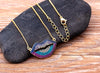Design Sexy Lips Pendant Necklace Gold Plated Copper Zircon Jewelry Colorful Chain For Women Hip Hop Party Birthday Gifts