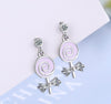 925 Stamp Silver Color Women Earrings Lollipop Bow Stud Earrings Girl Gifts Jewelry New
